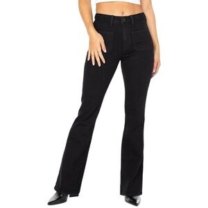 Celebrity Pink Junior’s Pants Flare Black H/R Braided Waistband Size-11 NWT
